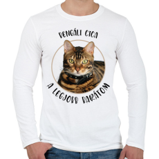 PRINTFASHION Bengáli cica - Legjobb barát - Férfi hosszú ujjú póló - Fehér