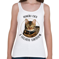 PRINTFASHION Bengáli cica - Legjobb barát - Női atléta - Fehér női trikó