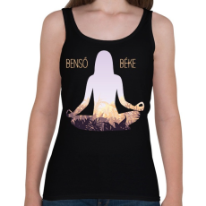 PRINTFASHION Benső béke - Meditáló nő - Női atléta - Fekete