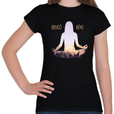 PRINTFASHION Benső béke - Meditáló nő - Női póló - Fekete