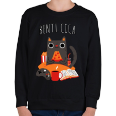 PRINTFASHION Benti cica - Gyerek pulóver - Fekete