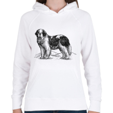 PRINTFASHION Bernáthegyi kutya rajz - Női kapucnis pulóver - Fehér női pulóver, kardigán
