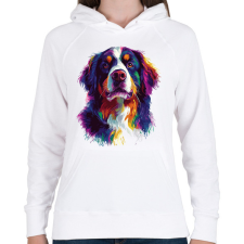 PRINTFASHION Berni Pásztorkutya - Női kapucnis pulóver - Fehér női pulóver, kardigán