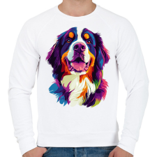 PRINTFASHION Berni Pásztorkutya Portré - Férfi pulóver - Fehér férfi pulóver, kardigán