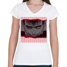 PRINTFASHION BERSERK GUTS - Női V-nyakú póló - Fehér női póló
