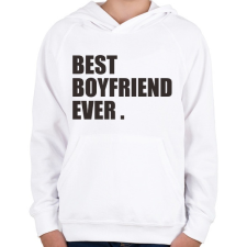 PRINTFASHION Best boyfriend - Gyerek kapucnis pulóver - Fehér gyerek pulóver, kardigán
