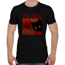 PRINTFASHION BEST CAT DAD - Férfi póló - Fekete férfi póló