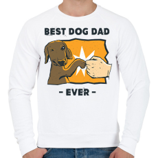 PRINTFASHION Best dog dad ever - Férfi pulóver - Fehér