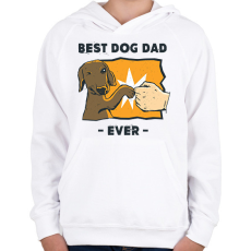PRINTFASHION Best dog dad ever - Gyerek kapucnis pulóver - Fehér