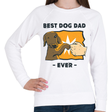 PRINTFASHION Best dog dad ever - Női pulóver - Fehér