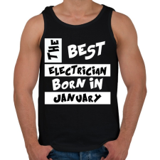 PRINTFASHION Best Electrician Born in January - Férfi atléta - Fekete atléta, trikó