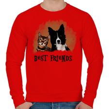 PRINTFASHION best freinds - Férfi pulóver - Piros férfi pulóver, kardigán