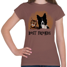 PRINTFASHION best freinds - Női póló - Mogyoróbarna női póló