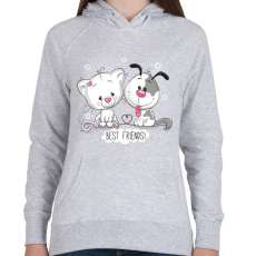 PRINTFASHION best frends - Női kapucnis pulóver - Sport szürke