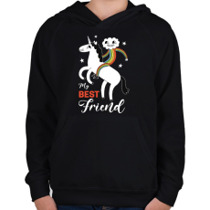 PRINTFASHION Best friend - Gyerek kapucnis pulóver - Fekete