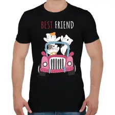 PRINTFASHION best friend macska - Férfi póló - Fekete férfi póló