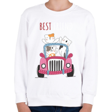 PRINTFASHION best friend macska - Gyerek pulóver - Fehér