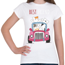 PRINTFASHION best friend macska - Női póló - Fehér női póló
