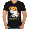 PRINTFASHION Best friends - Férfi V-nyakú póló - Fekete