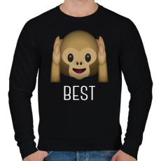 PRINTFASHION Best Friends - Monkey 1 - Férfi pulóver - Fekete