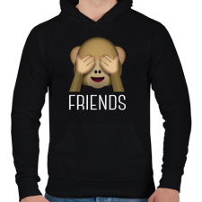 PRINTFASHION Best Friends - Monkey 2 - Férfi kapucnis pulóver - Fekete férfi pulóver, kardigán