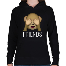 PRINTFASHION Best Friends - Monkey 2 - Női kapucnis pulóver - Fekete női pulóver, kardigán