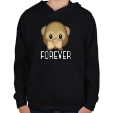 PRINTFASHION Best Friends - Monkey 3 - Gyerek kapucnis pulóver - Fekete gyerek pulóver, kardigán