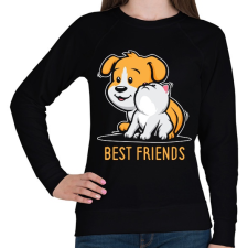 PRINTFASHION Best friends - Női pulóver - Fekete női pulóver, kardigán