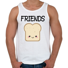 PRINTFASHION Best Friends - Nutellás kenyér 2 - Férfi atléta - Fehér
