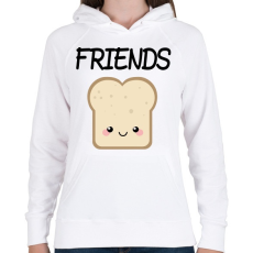 PRINTFASHION Best Friends - Nutellás kenyér 2 - Női kapucnis pulóver - Fehér