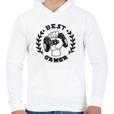 PRINTFASHION Best Gamer - Férfi kapucnis pulóver - Fehér