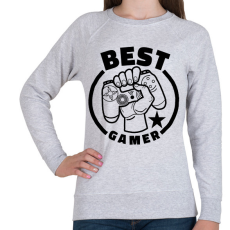 PRINTFASHION Best gamer - Női pulóver - Sport szürke