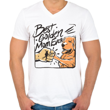 PRINTFASHION Best Golden Mom Ever - Férfi V-nyakú póló - Fehér férfi póló