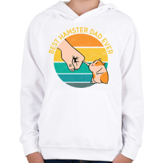 PRINTFASHION Best Hamster Dad Ever - Gyerek kapucnis pulóver - Fehér
