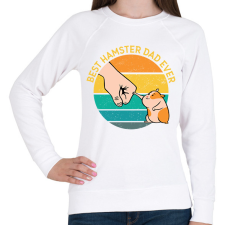 PRINTFASHION Best Hamster Dad Ever - Női pulóver - Fehér női pulóver, kardigán