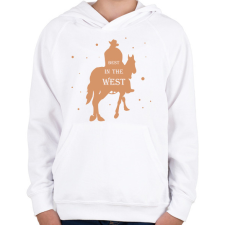 PRINTFASHION Best in the west - Gyerek kapucnis pulóver - Fehér gyerek pulóver, kardigán