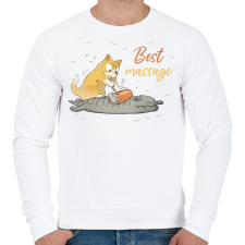 PRINTFASHION Best massage - Férfi pulóver - Fehér férfi pulóver, kardigán