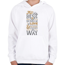 PRINTFASHION Best things in life - Gyerek kapucnis pulóver - Fehér gyerek pulóver, kardigán