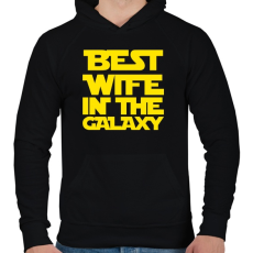 PRINTFASHION Best wife - Férfi kapucnis pulóver - Fekete
