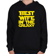 PRINTFASHION Best wife - Gyerek kapucnis pulóver - Fekete gyerek pulóver, kardigán