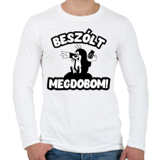 PRINTFASHION Beszólt megdobom! - Férfi hosszú ujjú póló - Fehér férfi póló