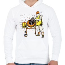 PRINTFASHION Betonkeverős - Férfi kapucnis pulóver - Fehér