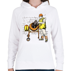 PRINTFASHION Betonkeverős - Női kapucnis pulóver - Fehér