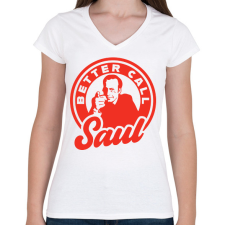 PRINTFASHION Better Call Saul - Női V-nyakú póló - Fehér női póló