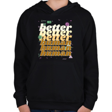 PRINTFASHION better human - Gyerek kapucnis pulóver - Fekete