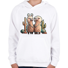 PRINTFASHION BETTER together - I Love You - cuki szerelmes lámás minta - Gyerek kapucnis pulóver - Fehér