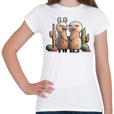 PRINTFASHION BETTER together - I Love You - cuki szerelmes lámás minta - Női póló - Fehér