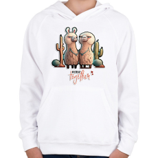 PRINTFASHION BETTER together - I Love You - szerelmes lámás minta - Gyerek kapucnis pulóver - Fehér