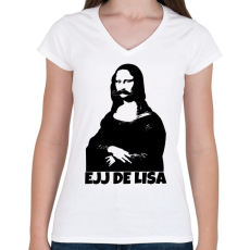 PRINTFASHION BETYÁROS LISA - Női V-nyakú póló - Fehér