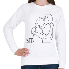 PRINTFASHION BFF - Vonalas minta - Női pulóver - Fehér